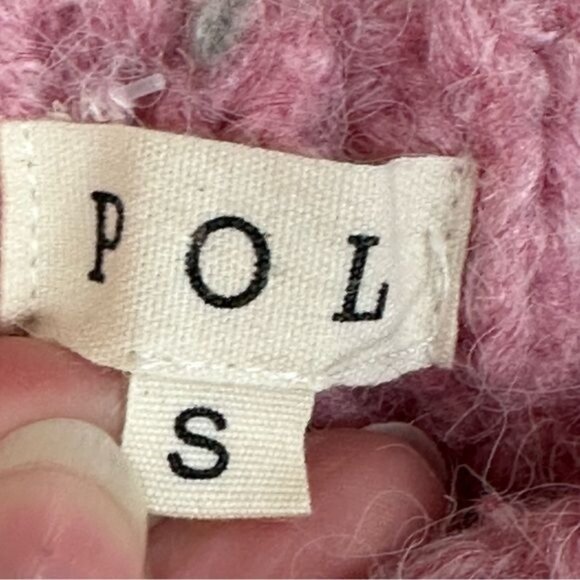 POL Pastel Pink Chunky Rainbow Cake Striped Oversized Sweater Small - Picture 9 of 16